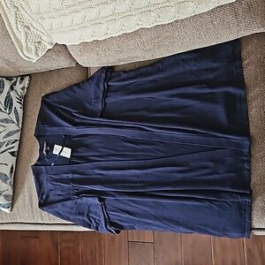 Lane Bryant navy blue short-sleeve open cardigan